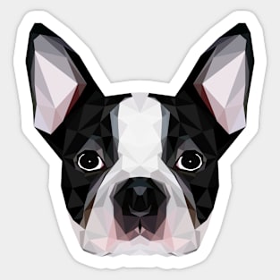 Boston Terrier Low Poly Art Sticker